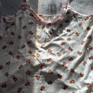 Rampage White Teddy Print Cami pjs